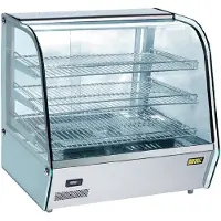 Buffalo Vitrine chauffante 687 x 670 x 568 mm avec 3 étagères, 120 litres et entièrement vitrée