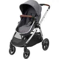Maxi-Cosi Zelia 3 Luxe, pare-soleil, poussette double, unisexe, inclinable, noir, gris, argent
