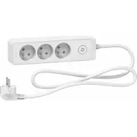 Schneider Electric Rallonge Multiprise 3 Prises 2P+T Blanche 1,5m