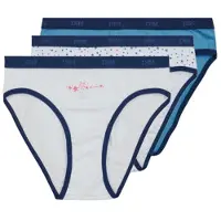 Dim Lot De 3 Slips Fille En Coton Stretch À Étoiles Blanc Bleu Les Pockets