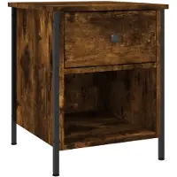 vidaXL Table de chevet chêne fumé 40x42x50 cm bois d'ingénierie