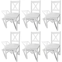 vidaXL Chaises de salle à manger 6 pcs. Blanc pin