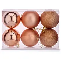 Krist+ lot de boules de noël cuivre plastique 8 x 9 x 8 cm (24 unités)