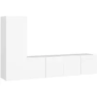 vidaXL Ensemble de 3 meubles TV blanc en bois composite