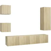 vidaXL Ensemble de 5 meubles TV Chêne Sonoma Bois composite