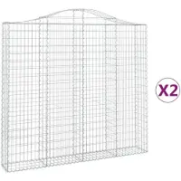 vidaXL Gabions avec arc surélevé 2 pcs. 200x30x180/200cm Fer galvanisé