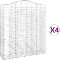vidaXL Gabions avec arc surélevé 4 pcs. 200x50x220/240cm Fer galvanisé