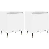 vidaXL Tables de chevet 2 pcs blanc 40x30x50 cm bois d'ingénierie