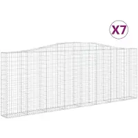 vidaXL Gabions avec arc surélevé 7 pcs. 400x30x140/160cm Fer galvanisé