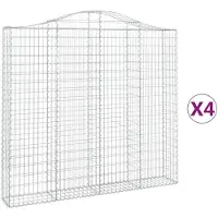 vidaXL Gabions avec arc surélevé 4 pcs. 200x30x180/200cm Fer galvanisé
