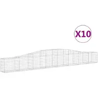 vidaXL Gabions avec arc surélevé 10 pcs. 400x30x40/60 cm Fer galvanisé