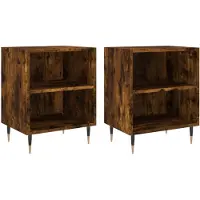vidaXL Tables de chevet 2 pcs chêne fumé 40x30x50 cm bois d'ingénierie