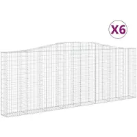 vidaXL Gabions avec arc surélevé 6 pcs. 400x30x140/160cm Fer galvanisé