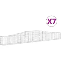 vidaXL Gabions avec arc surélevé 7 pcs. 400x30x40/60 cm Fer galvanisé