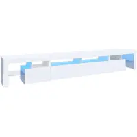 vidaXL Armoire TV avec lampes LED blanc 260x36,5x40 cm