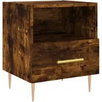 vidaXL Table de chevet chêne fumé 40x35x47,5 cm bois d’ingénierie