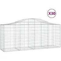 vidaXL Gabions avec arc surélevé 30 pcs. 200x50x80/100cm Fer galvanisé
