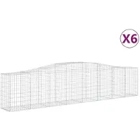 vidaXL Gabions avec arc surélevé 6 pcs. 400x50x80/100cm Fer galvanisé