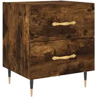 vidaXL Table de chevet chêne fumé 40x35x47,5 cm bois d’ingénierie