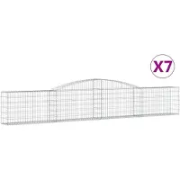 vidaXL Gabions avec arc surélevé 7 pcs. 400x30x60/80 cm Fer galvanisé