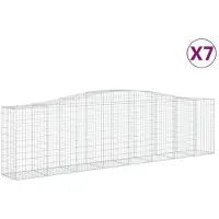 vidaXL Gabions avec arc surélevé 7 pcs. 400x50x100/120cm Fer galvanisé