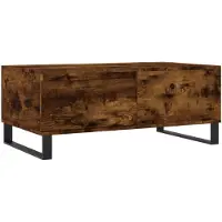 vidaXL Table basse chêne fumé 90x50x36,5 cm Bois composite