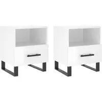 vidaXL Tables de chevet 2 pcs blanc brillant 40x35x47,5 cm