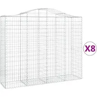 vidaXL Gabions avec arc surélevé 8 pcs. 200x50x160/180cm Fer galvanisé