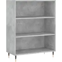 vidaXL Bibliothèque gris béton 69,5x32,5x90 cm bois d'ingénierie