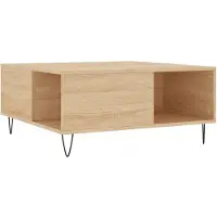vidaXL Table basse en chêne Sonoma 80x80x36,5 cm Matériau dérivé du bois