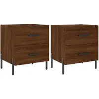 vidaXL Tables de chevet 2 pcs chêne marron 40x35x47,5 cm
