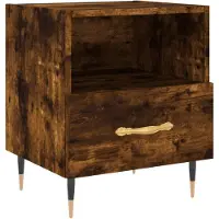 vidaXL Table de chevet chêne fumé 40x35x47,5 cm bois d’ingénierie