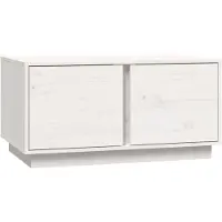 vidaXL Table basse blanche 80x50x40 cm pin massif