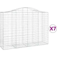 vidaXL Gabions avec arc surélevé 7 pcs. 200x50x140/160cm Fer galvanisé