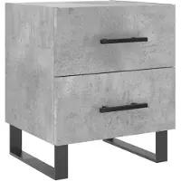 vidaXL Table de chevet gris béton 40x35x47,5 cm bois d’ingénierie