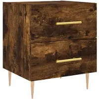 vidaXL Table de chevet chêne fumé 40x35x47,5 cm bois d’ingénierie