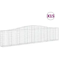 vidaXL Gabions avec arc surélevé 15 pcs. 400x30x80/100cm Fer galvanisé