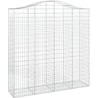 vidaXL Gabion avec arche haute 200x50x200/220 cm Fer galvanisé