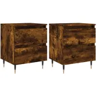 vidaXL Tables de chevet 2 pcs chêne fumé 40x35x50 cm bois ingénierie