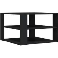 vidaXL Table basse noire 59,5x59,5x40 cm Bois composite