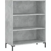 vidaXL Bibliothèque gris béton 69,5x32,5x90 cm bois d'ingénierie