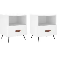 vidaXL Tables de chevet 2 pcs blanc 40x35x47,5 cm bois d’ingénierie