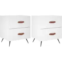 vidaXL Tables de chevet 2 pcs blanc 40x35x47,5 cm bois d’ingénierie