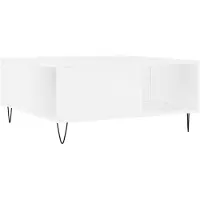 vidaXL Table basse blanche 80x80x36,5 cm Bois composite