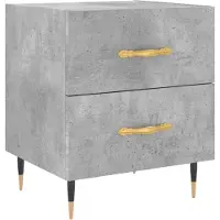 vidaXL Table de chevet gris béton 40x35x47,5 cm bois d’ingénierie