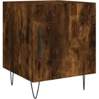 vidaXL Table de chevet chêne fumé 40x40x50 cm bois d'ingénierie