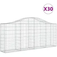 vidaXL Gabions avec arc surélevé 30 pcs. 200x30x80/100cm Fer galvanisé