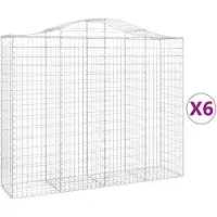 vidaXL Gabions avec arc surélevé 6 pcs. 200x50x160/180cm Fer galvanisé