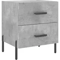 vidaXL Table de chevet gris béton 40x35x47,5 cm bois d’ingénierie