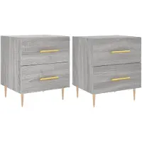 vidaXL Tables de chevet 2 pcs sonoma gris 40x35x47,5 cm